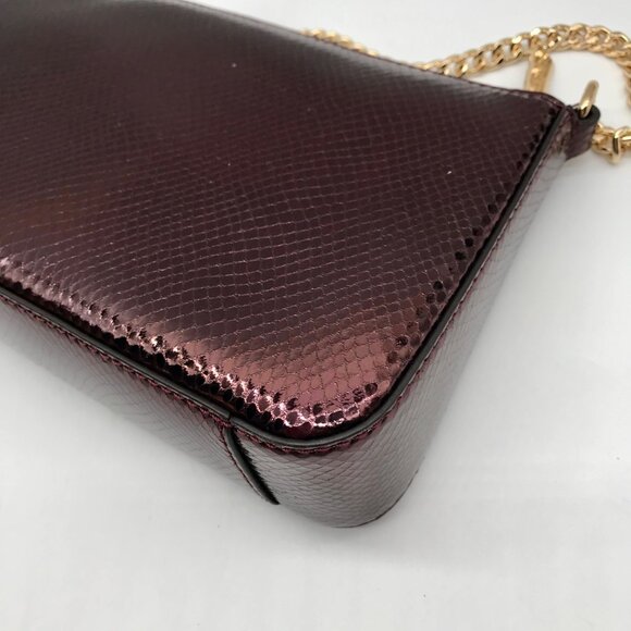 Michael Kors Oxblood Rouge Sombre Leather Shoulder Bag Gift Set - Picture 8 of 12